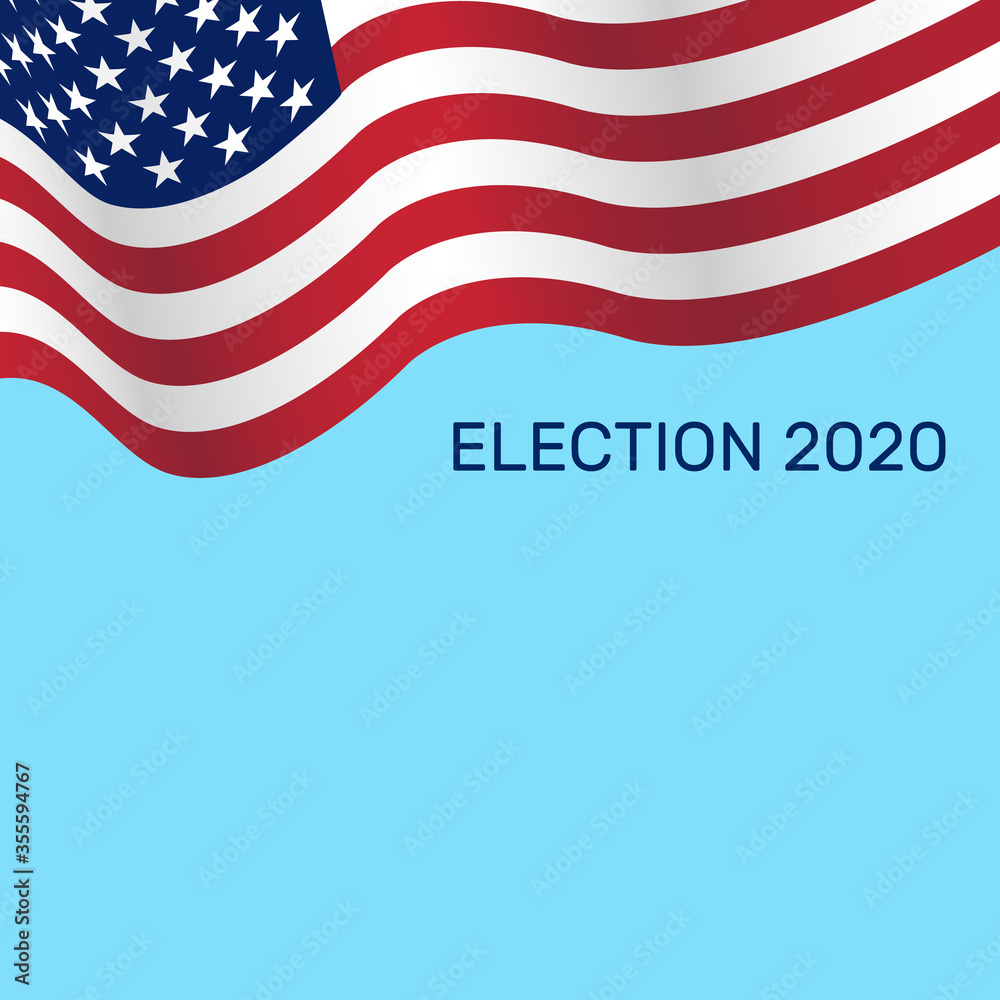 American Presidential Election 2020 background design. USA flag waving on blue background. Vector illustration American Presidential Election 2020 background design. USA flag waving on blue background. Vector illustration