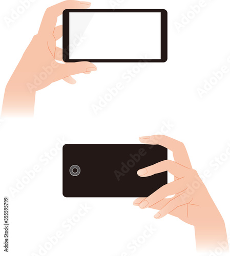 スマートフォンを持つ手