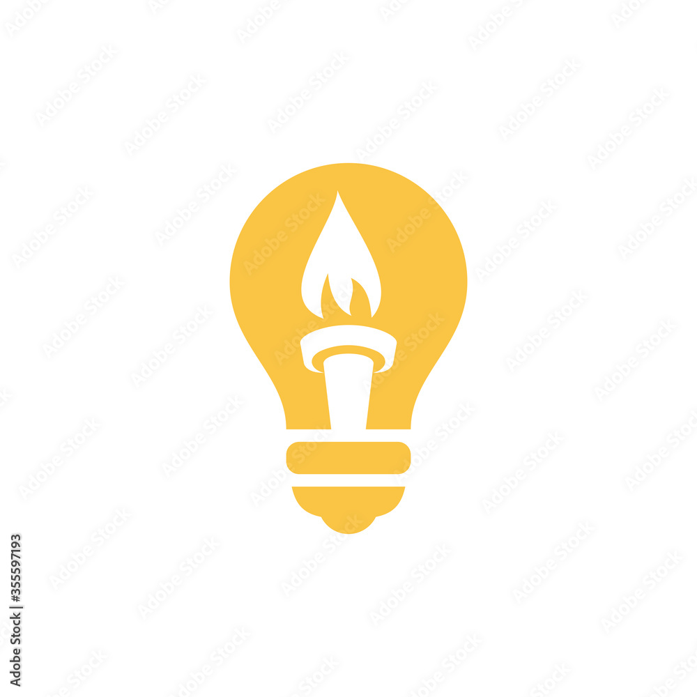 Light Bulb Torch flame logo. Torch vector symbol. Light Bulb Torch flame logo. Torch vector symbol.