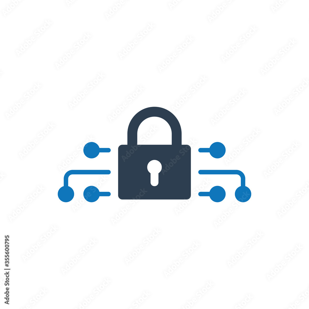 Cyber lock icon