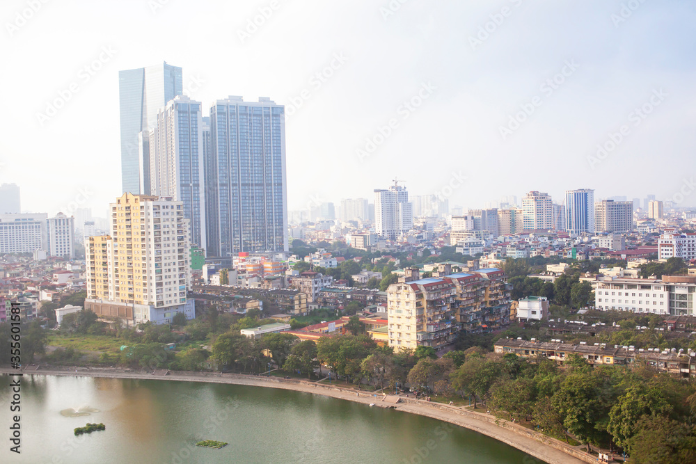 ハノイのビル群と市街地の風景