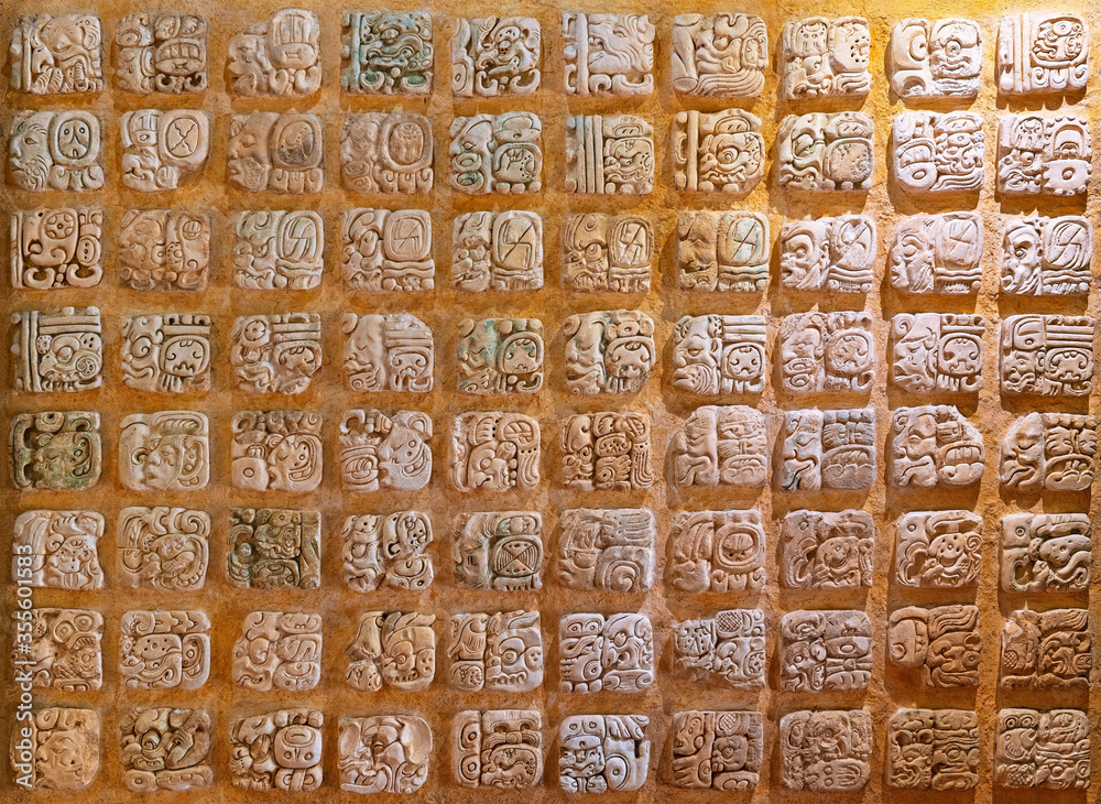 The Mayan Alphabet and Writing System with glyphs.