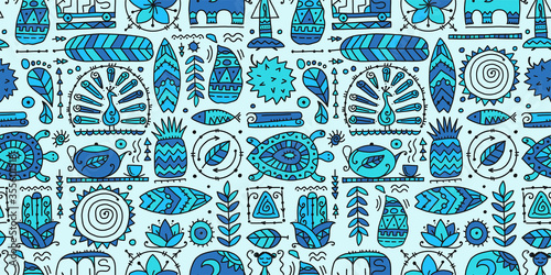 Sri Lanka art travel, tribal seamless pattern for your design