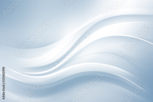 White and soft blue line waves business background.