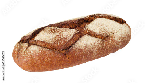Rye bread on a white background