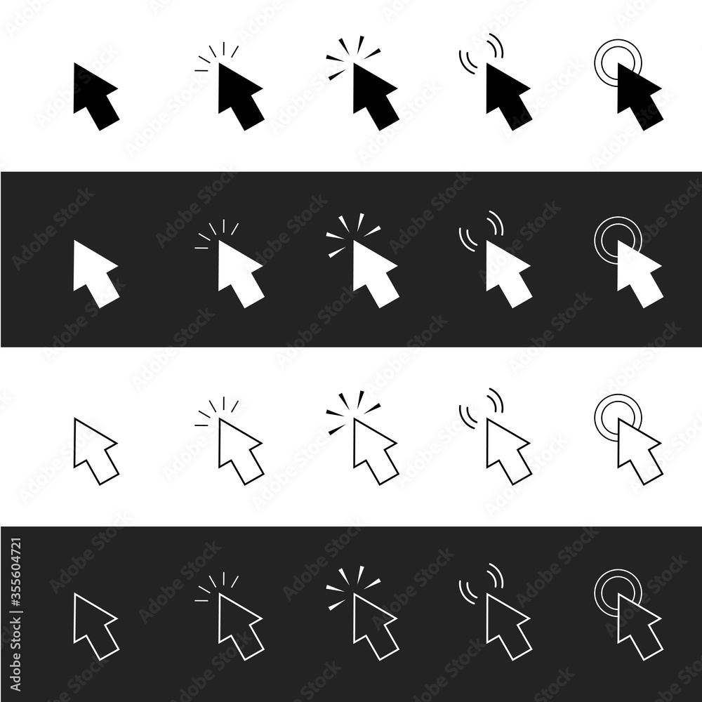Naklejka premium Vector arrow computer mouse cursor pointer icons.vector icon set ( 10 icons set )