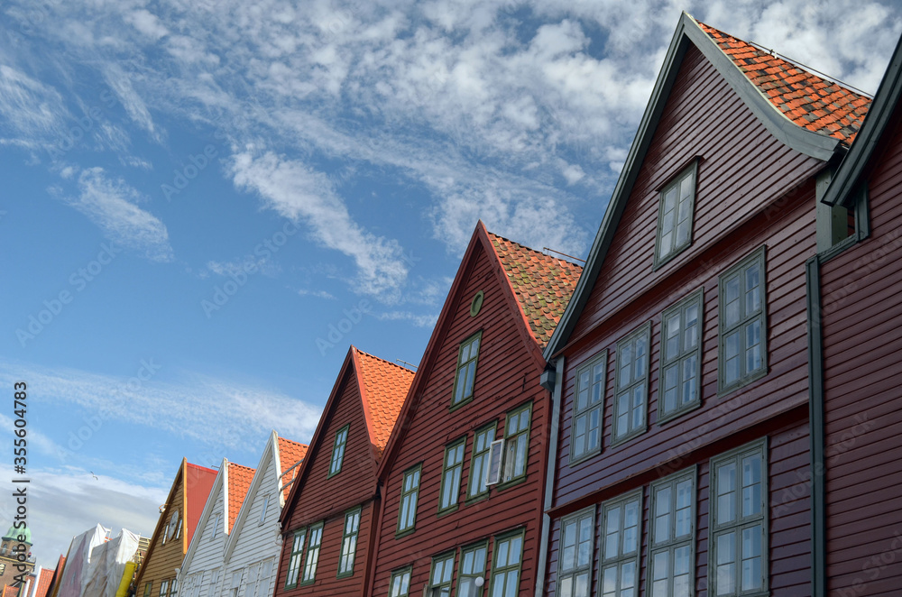 View of historical buildings of Bergen, Norway. June View of historical buildings of Bergen, Norway. June