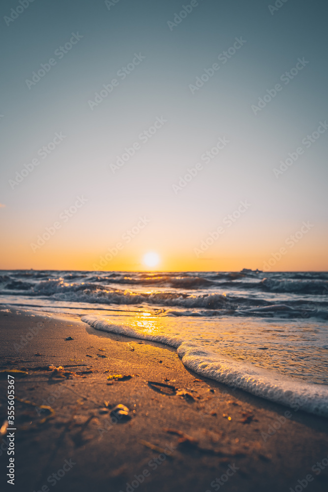 Sonnenuntergang an der Ostsee - obrazy, fototapety, plakaty 
