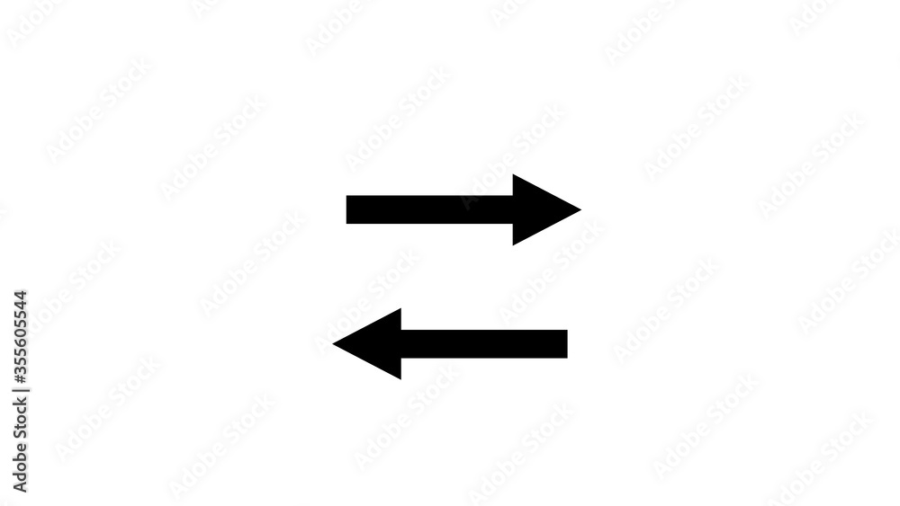 black direction arrow like transfer. simple flat trend modern linear