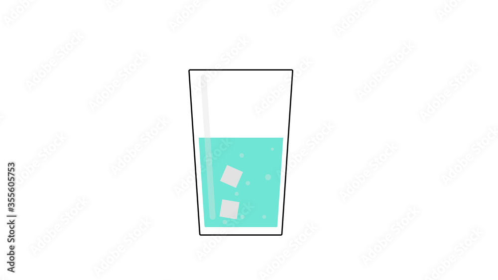 glass of water flat design isolated on white background glass of water flat design isolated on white background