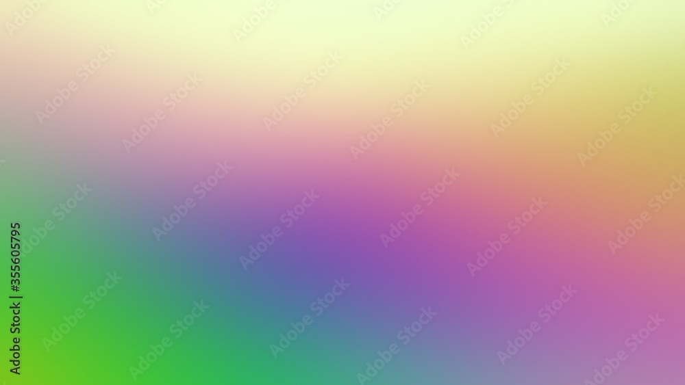 Colorful blurred stripes pattern. Green blue pink yellow gradient background.