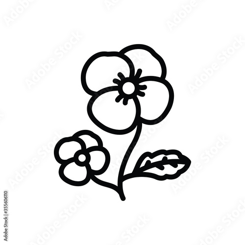 Black line  icon for pansy
