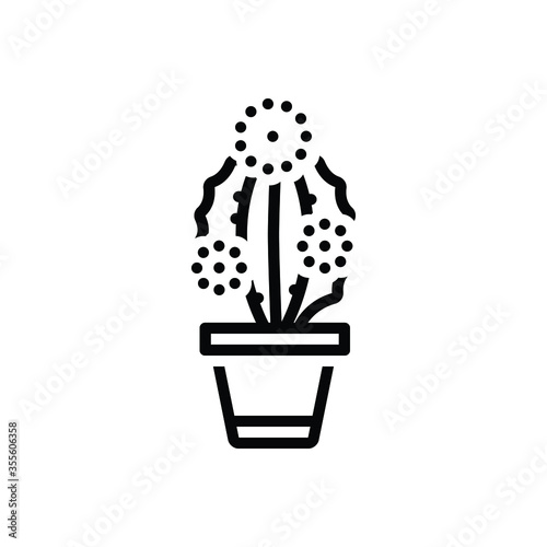 Black line  icon for prickly pear
