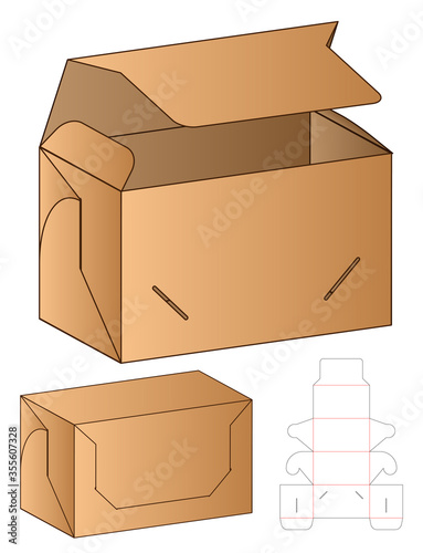 Box packaging die cut template design. 3d mock-up