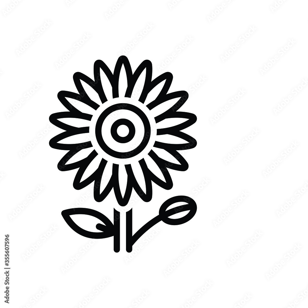 Black line icon for ice plant flowers Black line icon for ice plant flowers