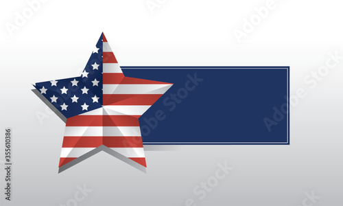 Usa star with blue frame vector design