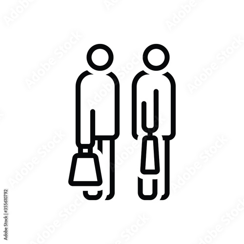 Black line icon for going to shopping