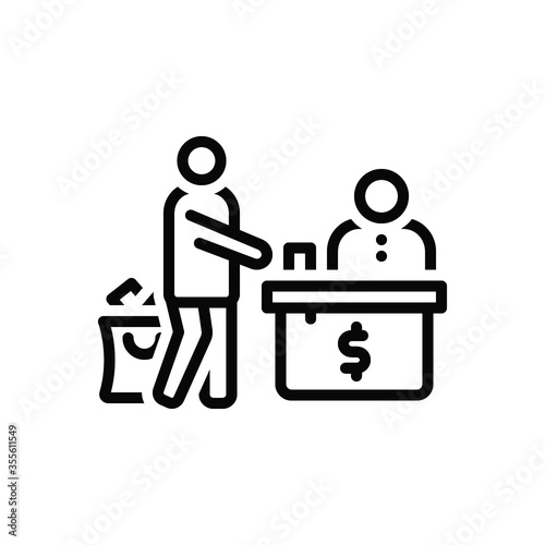 Black line icon for billing