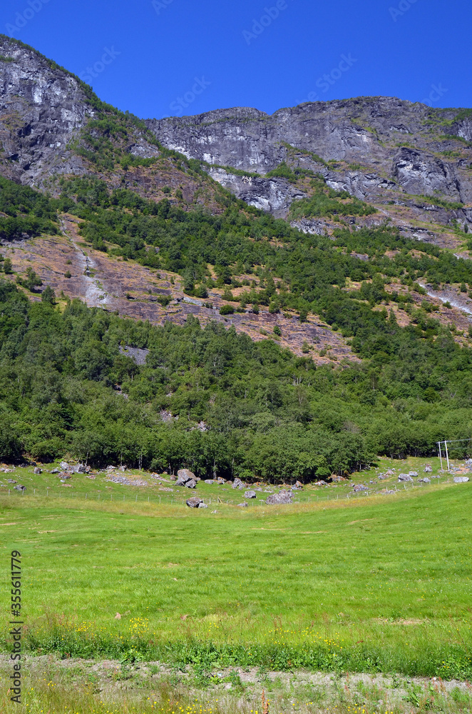 Beautiful Norwegian countryside .Flam, Norway, Scandinavia