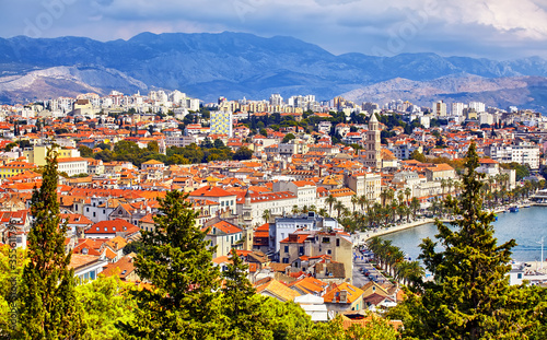 Wallpaper Mural Split historic waterfront panoramic aerial view, Dalmatia, Croatia Torontodigital.ca