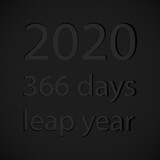 Leap year 2020 black gray, illustration