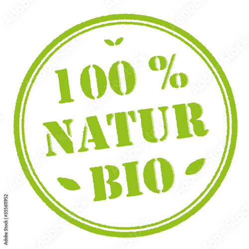 Green stamp 100% organic nature