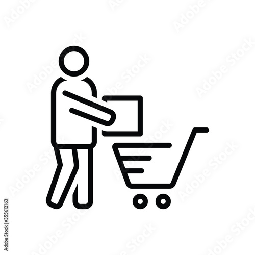 Black line icon for customer