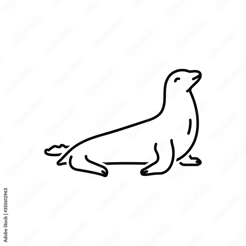 Black line icon for seal Black line icon for seal