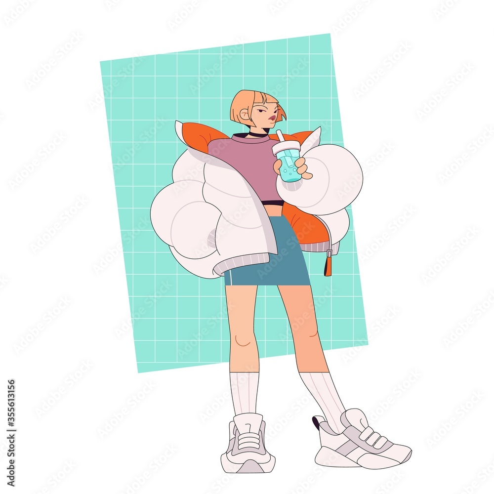 Fashion Sneakers Woman Character Isolated Vector illustration Fashion Sneakers Woman Character Isolated Vector illustration