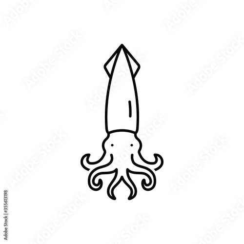 Black line icon for squid photo