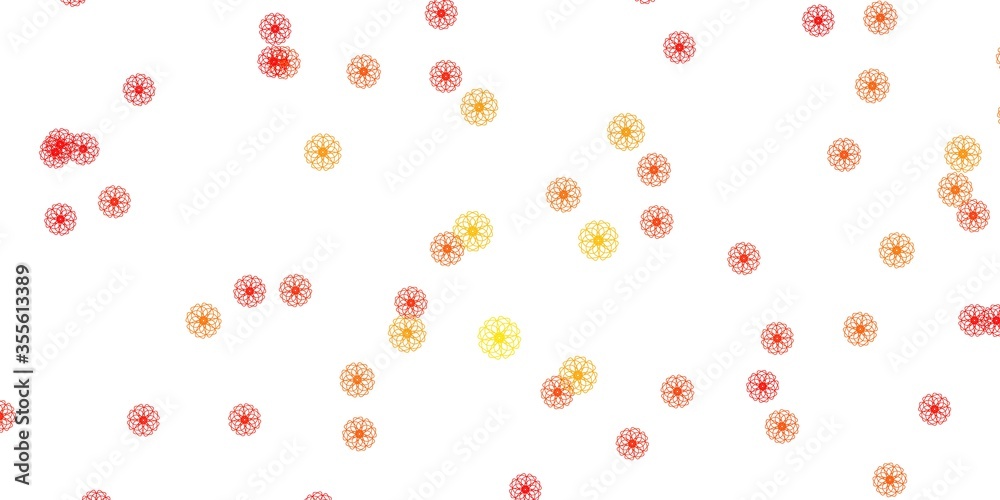 Light Orange vector doodle pattern with flowers. Light Orange vector doodle pattern with flowers.