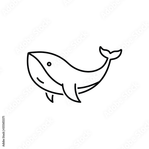 Black line icon for whale 