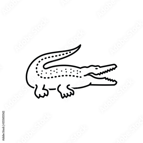 Black line icon for crocodile