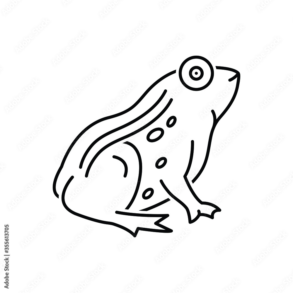 Naklejka premium Black line icon for frog