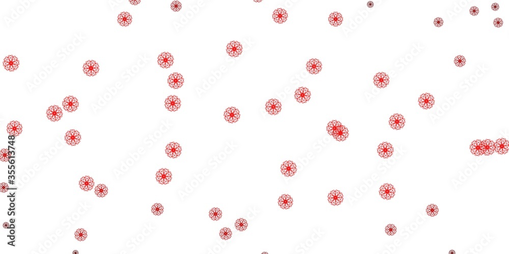 Light Red vector natural artwork with flowers.