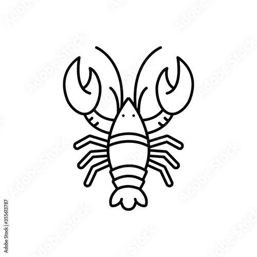 Black line icon for lobster © WEBTECHOPS