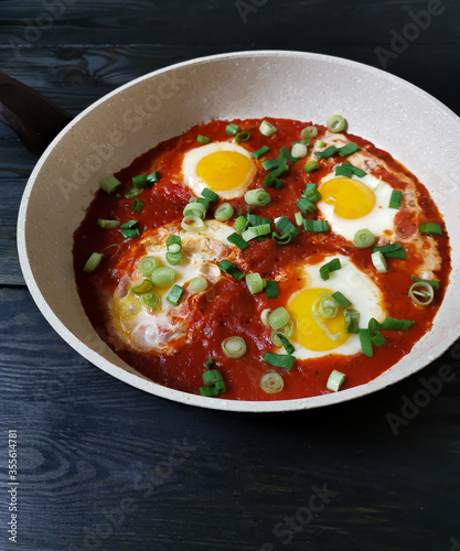  Eggs cooked in tomatoes - shakshouka - food