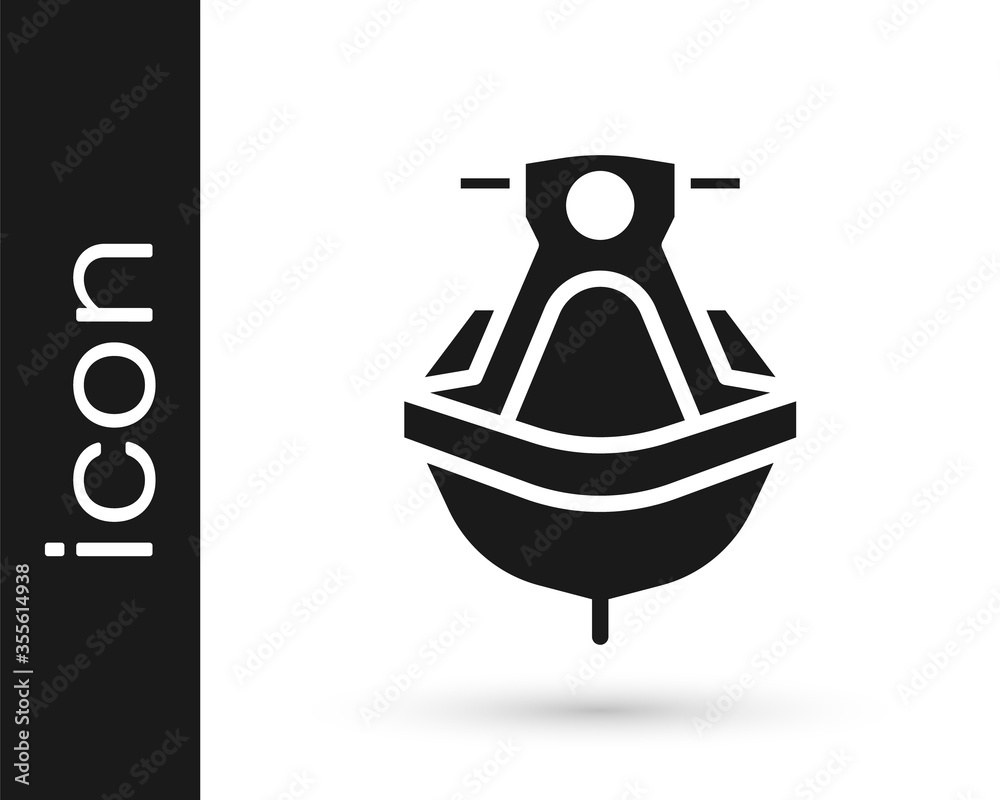 Grey Jet ski icon isolated on white background. Water scooter. Extreme sport. Vector Illustration.