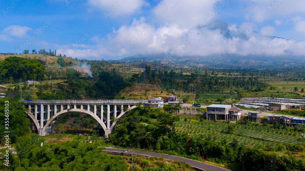 Fototapeta premium The main bridge in the city of Wonosobo, Central Java, Indonesia