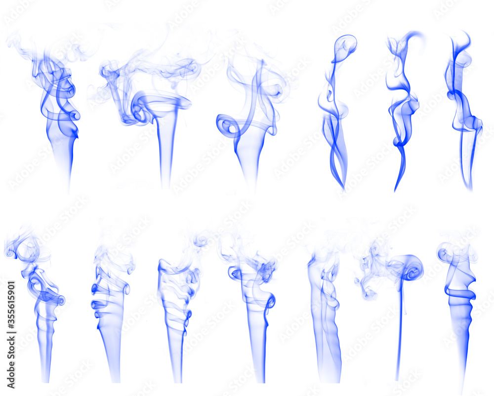 Beautiful big set of 13 blue curve smoke brushes Beautiful big set of 13 blue curve smoke brushes