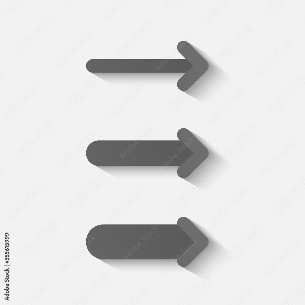 Set of black arrows with long shadow. Flat design Set of black arrows with long shadow. Flat design