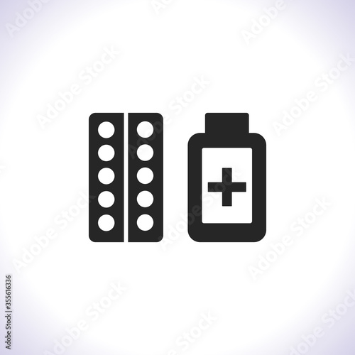 Pill Vector icon . Lorem Ipsum Illustration design