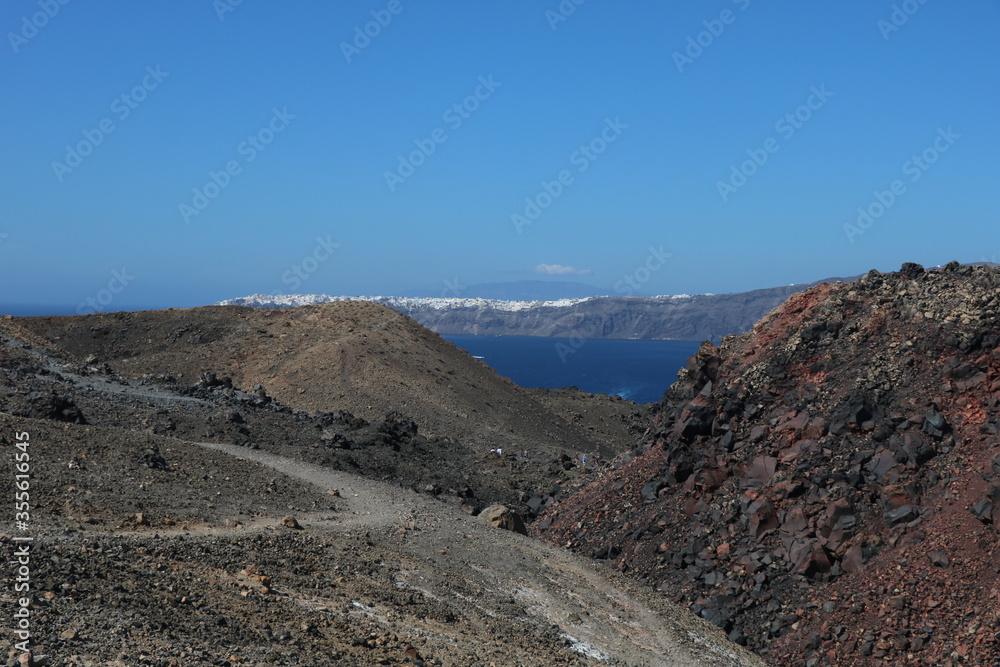 Nea Kameni island near Santorini,  Greece
