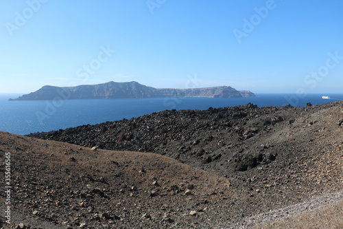Nea Kameni island near Santorini, Greece