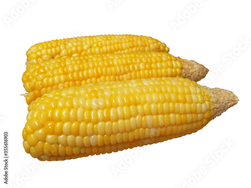 Boiled sweet corn In the co...