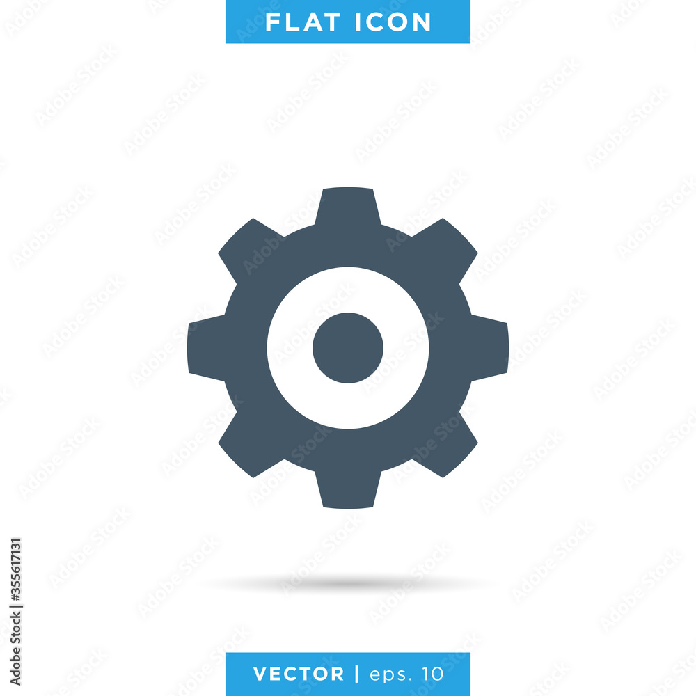 Gear icon vector logo design template. Gear icon vector logo design template.