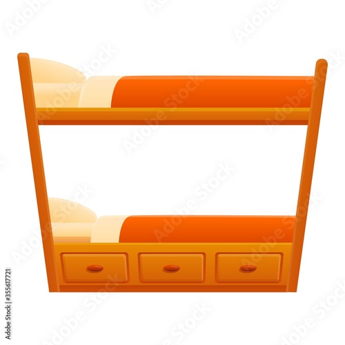 Furniture bunk bed icon. Cartoon of furniture bunk bed vector icon for web design isolated on white background
