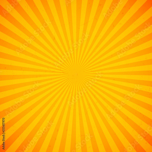 Bright orange and yellow rays background 