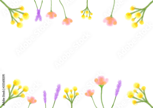 Fototapeta Naklejka Na Ścianę i Meble -  spring flower frame, watercolor painting