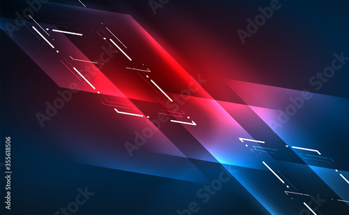 Dynamic neon shiny abstract background. Trendy abstract layout template for business or technology presentation, internet poster or web brochure cover, wallpaper